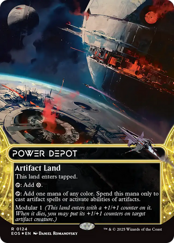 Power Depot (0124) (Borderless) (Galaxy Foil) [Edge of Eternities: Stellar Sights]