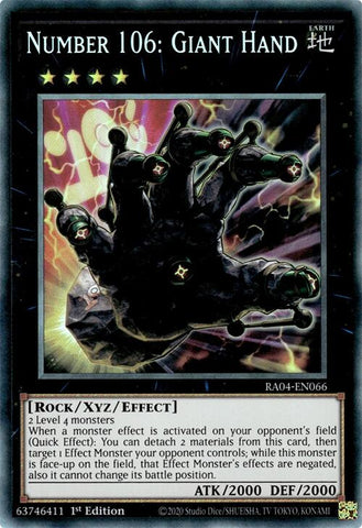 Number 106: Giant Hand [RA04-EN066] Prismatic Collector's Rare