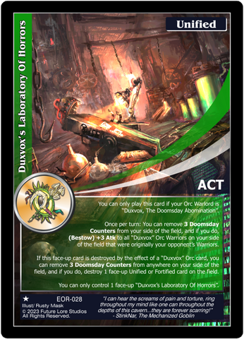 Duxvox's Laboratory Of Horrors (EOR-028) [Empires on the Rise - 1st Edition]