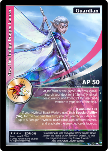 Nyx, The Indigo Dragon Lancer (EOR-058) [Empires on the Rise - 1st Edition]