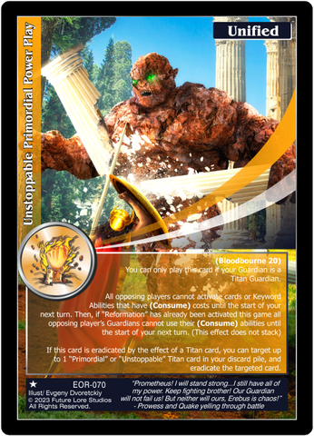 Unstoppable Primordial Power Play (EOR-070) [Empires on the Rise - 1st Edition]