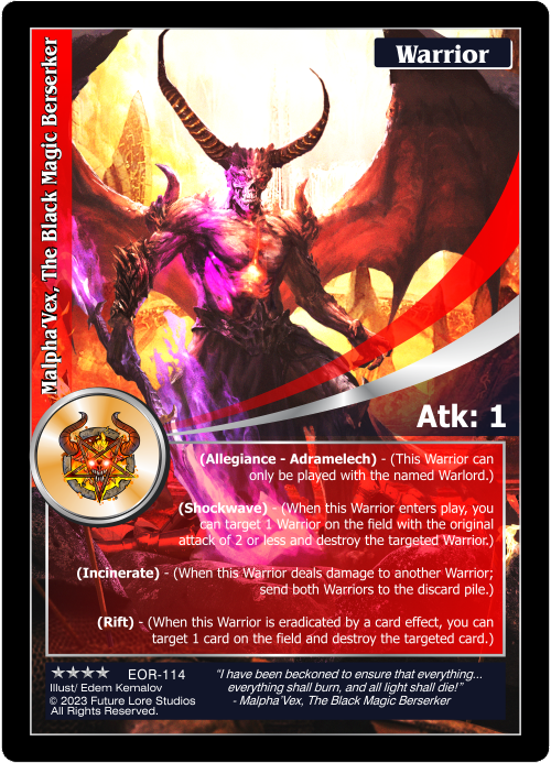 Malpha'Vex, The Black Magic Berserker (EOR-114) [Empires on the Rise - 1st Edition]