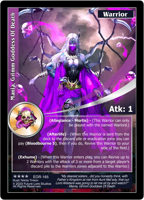 Mania, Grimm Goddess Of Death (EOR-165) [Empires on the Rise - 1st Edition]