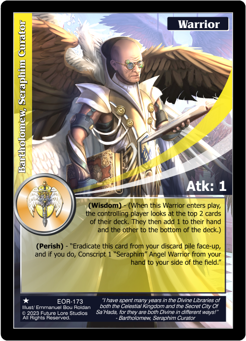 Bartholomew, Seraphim Curator (EOR-173) [Empires on the Rise - 1st Edition]