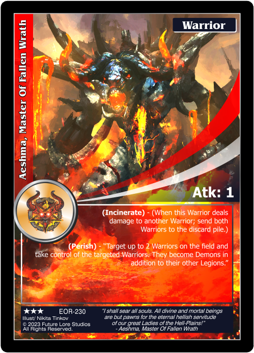 Aeshma, Master Of Fallen Wrath (EOR-230) [Empires on the Rise - 1st Edition]