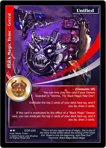 Black Magic Tome - Greed (EOR-240) [Empires on the Rise - 1st Edition]