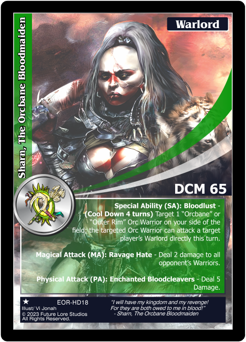 Sharn, The Orcbane Bloodmaiden (EOR-HD18) [Empires on the Rise - 1st Edition]