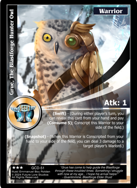 Grue, The Blastforge Hunter Owl (GCD-51) [Guardians' Creed - 1st Edition]