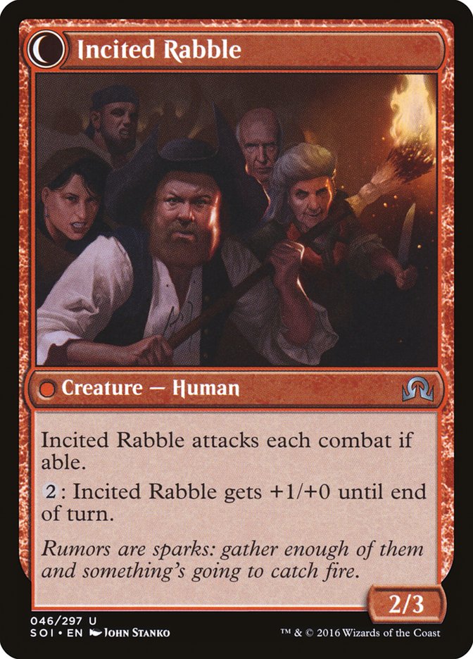 Town Gossipmonger // Incited Rabble [Shadows over Innistrad]