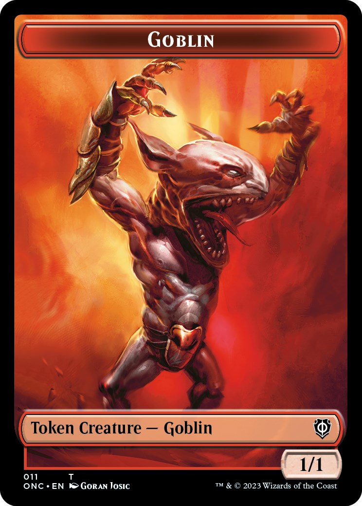 Rebel // Goblin Double-Sided Token [Phyrexia: All Will Be One Commander Tokens]