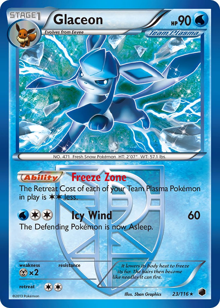 Glaceon (23/116) (Theme Deck Exclusive) [Black & White: Plasma Freeze]