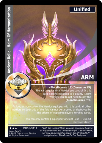 Ancient Relic - Helm Of Harmonization (BH01-BT11) Foil [Bountiful Harvest Season One - 1st Edition]