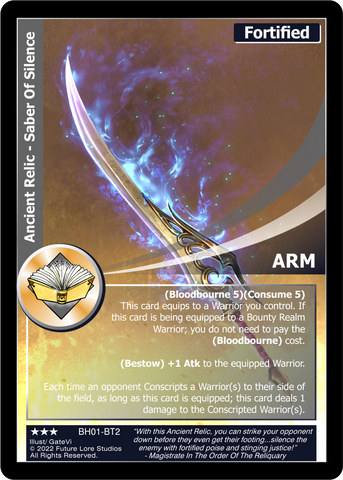 Ancient Relic - Saber Of Silence (BH01-BT2) Foil [Bountiful Harvest Season One - 1st Edition]