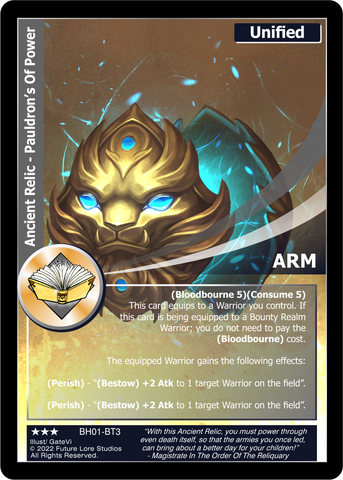 Ancient Relic - Pauldron's Of Power (BH01-BT3) Foil [Bountiful Harvest Season One - 1st Edition]