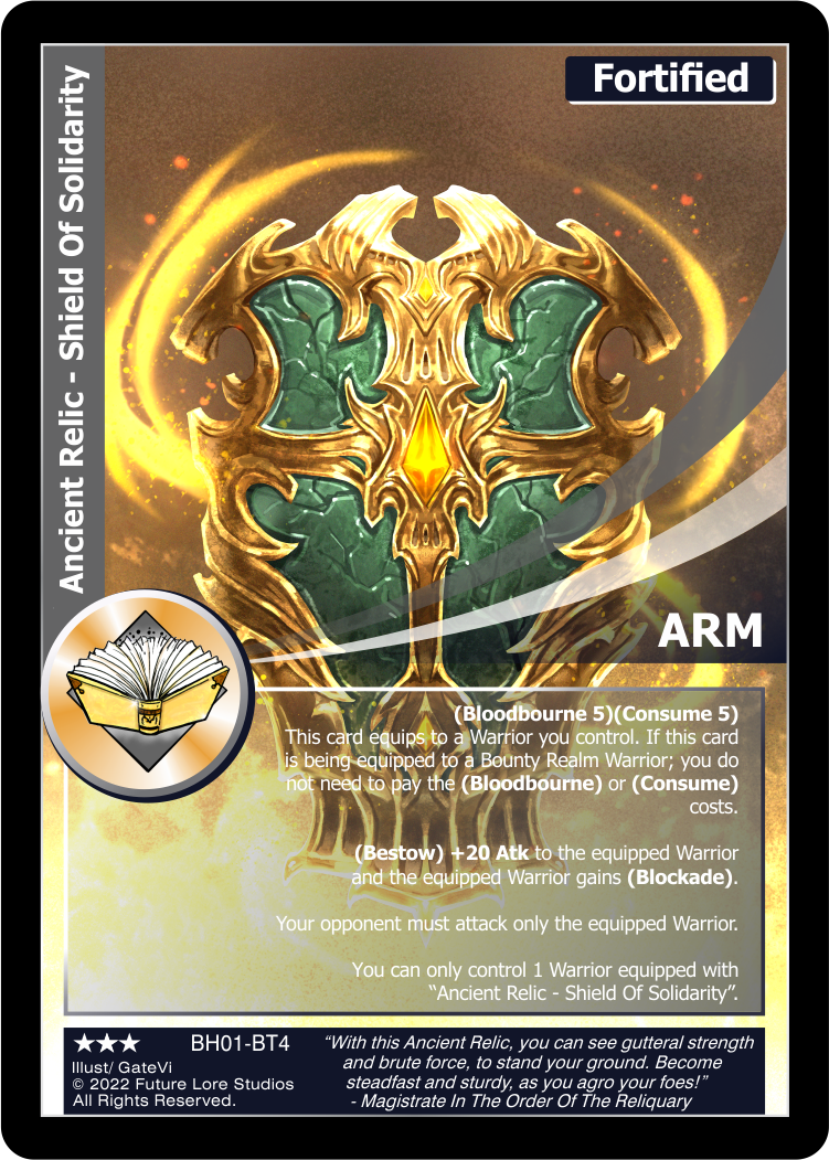 Ancient Relic - Shield Of Solidarity (BH01-BT4) Foil [Bountiful Harvest Season One - 1st Edition]
