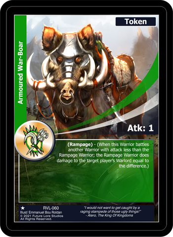 Armoured War-Boar (RVL-060) Token [Ravaged Lands - 1st Edition]