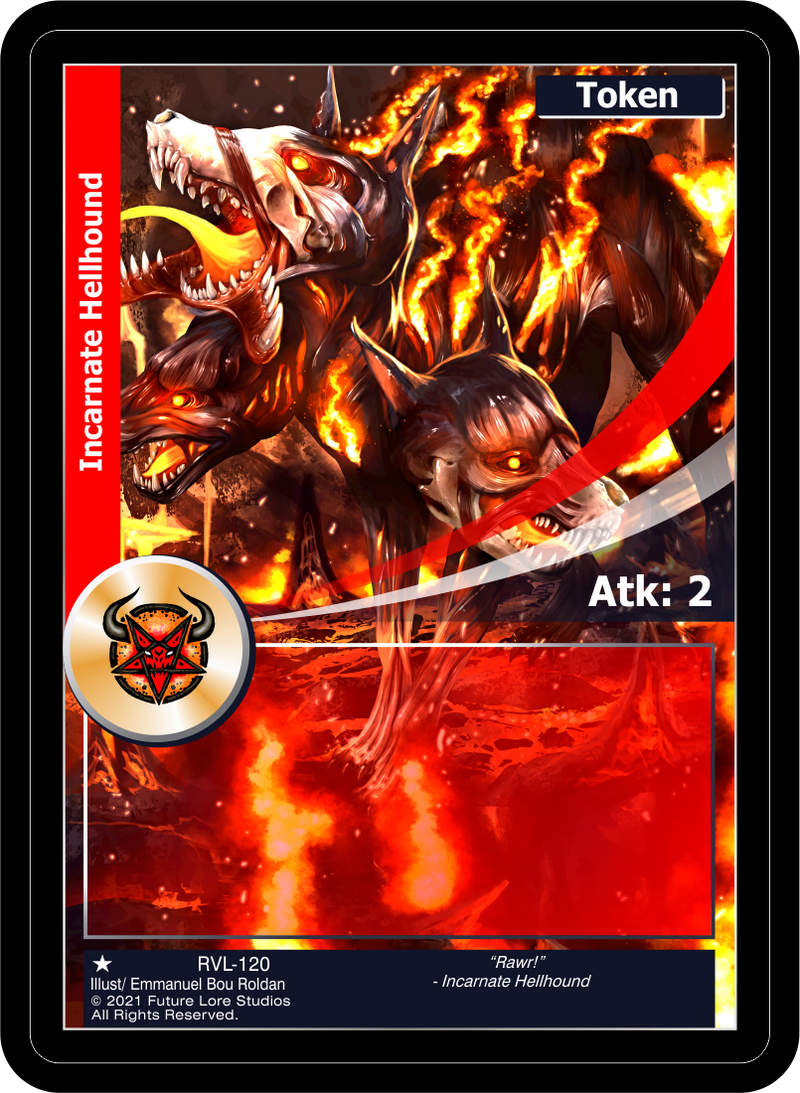 Incarnate Hellhound (RVL-120) Token [Ravaged Lands - 1st Edition]