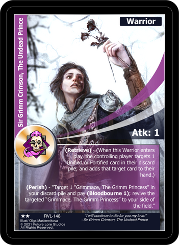 Sir Grimm Crimson, The Undead Prince (RVL-148) [Ravaged Lands - 1st Edition]