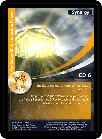 Pantheon Of Unstoppable Power (RVL-151) Foil [Ravaged Lands - 1st Edition]