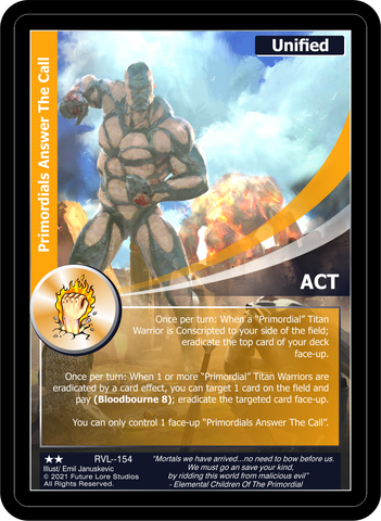 Primordials Answer The Call (RVL-154) [Ravaged Lands - 1st Edition]