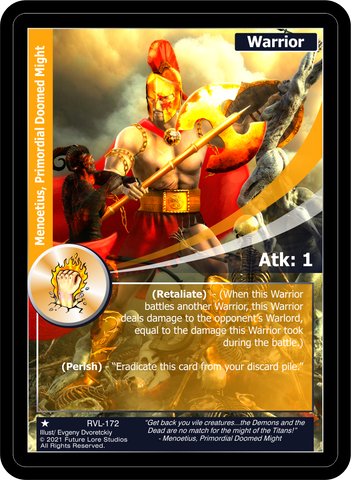 Menoetius, Primordial Doomed Might (RVL-172) [Ravaged Lands - 1st Edition]