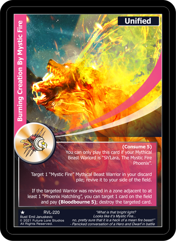 Burning Creation By Mystic Fire (RVL-220) [Ravaged Lands - 1st Edition]